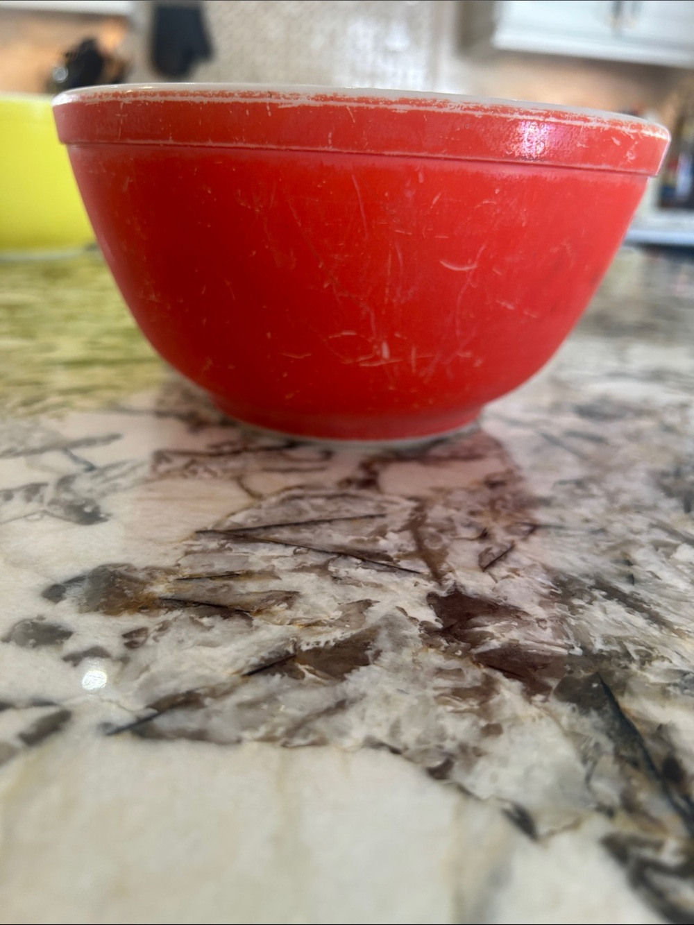 Red Vintage Pyrex Mixing Bowl